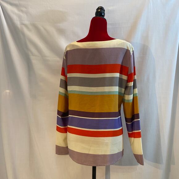Cremieux women's striped long sleeve top size Large - polyester - gently worn - Picture 2 of 10